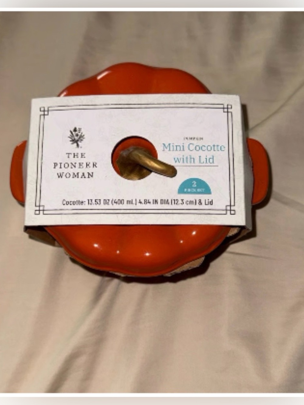 The Pioneer Woman Pumpkin Orange Mini Cocotte with Lid